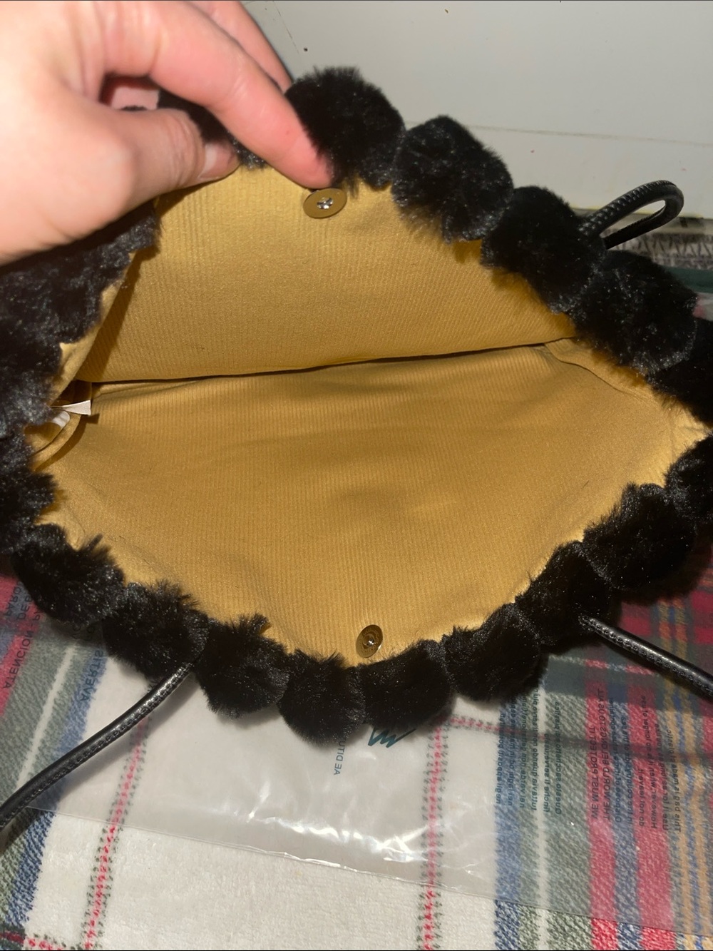 Prada Black Quilted Faux Fur Tote with Double Handles - Picture 3 of 4